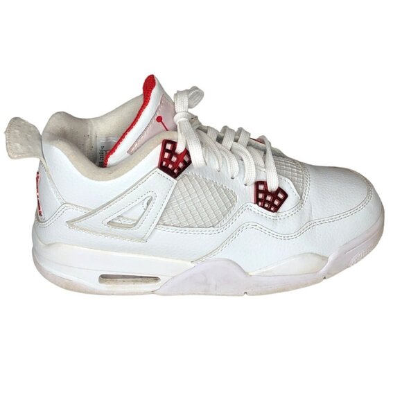 Air Jordan 4 Retro Red Metallic Sneakers Mens 7 White Shoes Athletic Basketball main image 12